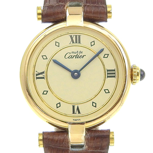 CARTIER カルティエ マストヴァンドーム ヴェルメイユ 590004 腕時計 シルバー925 ゴールド クオーツ レディース 【I210123021】中古