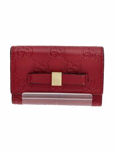 GUCCI◆キーケース_グッチシマ/フェイクレザー/RED/レディース//