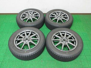 Z315【送料無料 在庫処分】185/60R15 超溝高 8.5分山 ブリヂストン スタッドレス VRX2 ♪ ホイールセット 4本 激安 フィット シャトル 等に