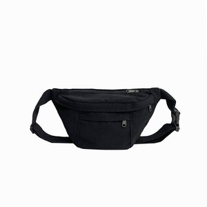 新品 キャンバス ウエスト バック サコッシュ 帆布 大容量 waist pack waist bag ブラック