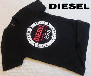 新品★ディーゼル DIESEL★セクシーな ブラック Tシャツ★ホワイト レッド ロゴプリント★Recycled Styles 黒 白 赤 XL☆168