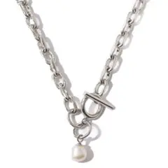 tsui LINK CHAIN PEARL CHARM NECKLACE