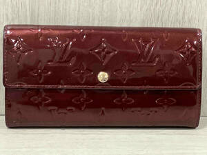 【ルイヴィトン】LOUIS VUITTON／モノグラム・ヴェルニ ポルトフォイユ・サラ／／M91521／ボルドー 財布 長財布