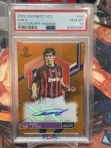 PSA10 2022-23 Topps Finest UCC KAKA 直筆サインカード 25枚限定 Orange Refractor カカ ACミラン