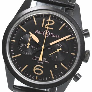 ベル＆ロス Bell＆Ross BR126-94-SC ヴィンテージ ヘリテージ クロノグラフ 自動巻き メンズ 良品 保証書付き_770939【ev15】