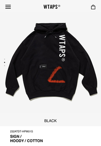 【新品正規】黒 L / 23aw wtaps SIGN / HOODY / COTTON BLACK LARGE // hooded sweatshirt wtvua ダブルタップス 23fw