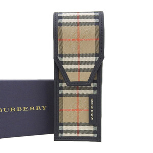 【本物保証】 箱付 超美品 バーバリー BURBERRY チェック柄 ペンケース 筆箱 キャンバス ベージュ系 ノバチェック 希少 レア