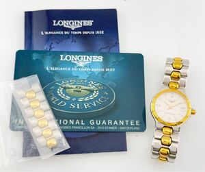 【ロンジン　１円～】　「LONGINES」 　L1.113.3 コンクエスト　デイト　グレー文字盤　コンビ　腕時計　レディース　クォーツ　B12H751