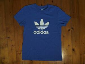 ☆詳細不明・難有☆アディダス☆adidas☆ロゴプリント半袖Tシャツ M 青 ブルー