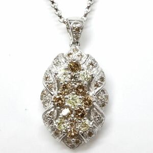 2ct!!豪華!!◆K18 天然ダイヤモンドネックレス◆J 約10.7g 約50.0cm 2.00ct diamond necklace jewelry ジュエリー FA1/FA1