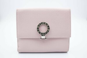 BVLGARI ブルガリ Wホック二つ折り財布 ピンク 30411 レザー