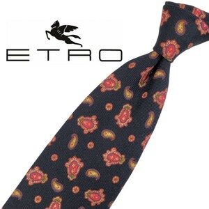 301/ 難あり 未使用 ETRO エトロ 中古 USED ネクタイ ペイズリー ウール混