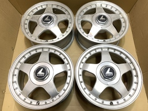 LIZEA アルミホイール 4穴　114.3 ポリッシュ 15 6.5j +24 旧車　JAPANCAR　JDM　日本車 DIY　リム有り