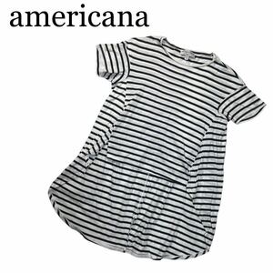 americana アメリカーナ 半袖 Tシャツ カットソー ボーダー 白黒 