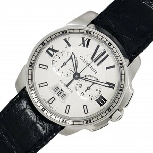 カルティエ Cartier カリブル ドゥ カルティエ クロノグラフ W7100046 シルバー SS 腕時計 メンズ 中古