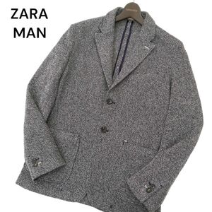 ZARA MAN ザラ マン 通年 2B ニット コンフォート テーラード ジャケット Sz.46　メンズ ネイビー　C4T03313_4#O