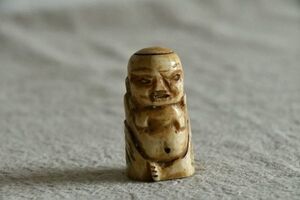 【古美術】根付 坊主 達磨 牙 レトロ アンティーク Netsuke