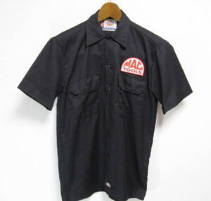 Dickies ディッキーズ MAC TOOLS 半袖 ワークシャツ ダブルポケット 黒