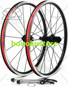 ホイールセット 20インチ折りたたみ自転車 100/130mmハブ対応11スピードカセッ 24穴 451BMXリムVブレーキクイックレリースホイール