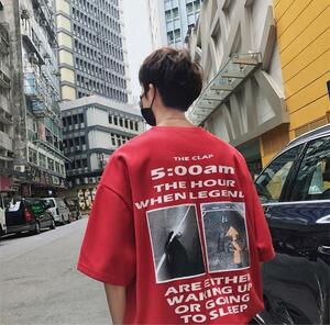 プリント 半袖 Tシャツ カットソー ユニセックス レッド XL 新品未使用