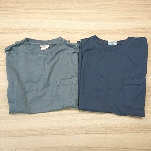 ◇ 《 GOODWEAR まとめ売り2点セット Mサイズ コットン100％ アメリカ製 胸ポケット クルーネック Tシャツ メンズ 》 E