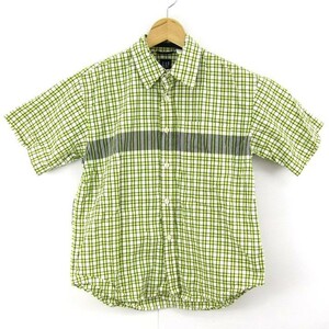 ギャップ 125-130相当 半袖ギンガムチェックシャツ カットソー 男の子用 M 7-8サイズ 黄緑 キッズ 子供服 GAP