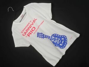 ネコポスOK Paul Smith ポールスミス PINK プリント ギター Tシャツ sizeM/白 ■◆ ☆ efc4 レディース