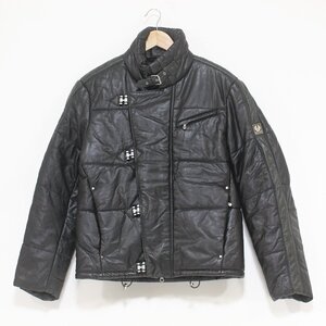 イタリア製 Belstaff ベルスタッフ 防寒中綿入り 鹿革 ディアスキン レザージャケット S 黒