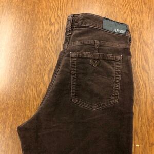 【FJ338】ARMANI JEANS W29 ブーツカット スエード生地 カラーパンツ ブラウン ストレッチ生地 メンズブランド古着 アルマーニ 送料無料