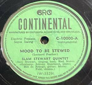 CONTINENTAL Records SLAM STEWART QUINTET ・MOOD TO BE STEWED / SLAMMIN