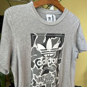 adidas 迷彩　トレフォイル　Tシャツ　グレー　L