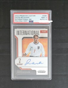 【サイン10評価】【PSA9】david beckham panini prizm fifa world cup qatar international ink auto ベッカム イングランド