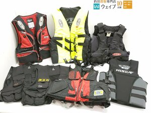 ダイワ DV3408 フィッシングベスト 他 武勇伝、NBC 等フローティングベスト 計7点セット