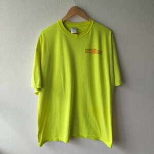 90s vintage　ビンテージ　GILDAN　ギルダン　scott electric ワンポイント　ロゴTシャツ　半袖　イエロー　アメリカ　USA　