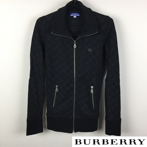 美品 BURBERRY BLUE LABEL 長袖スウェット ブラック タータンチェック サイズ38 返品可能 送料無料