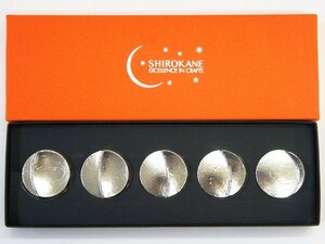 中古・美品【純錫 月の満ち欠け箸置き5個セット】SIROKANE シロカネ EXCELLENCE IN CRAFTS 高田製作所 96g