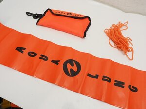 未使用 AQUALUNG アクアラング レスキューフロート 安全停止フロート おもり付 レスキューブイ 全長:135cm ダイビング用品 [1M-61255]