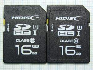 ★HIDISC ＳＤＨＣメモリーカード １６GB ２枚 中古★送料６３円～ 