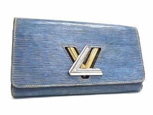 1円 LOUIS VUITTON ルイヴィトン M60963 エピデニム ポルトフォイユツイスト 長財布 ウォレット ブルー系 AY2160