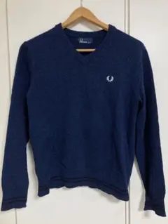 【送料無料】FRED PERRY｜フレッドペリーＶネックニットセーター　Sサイズ