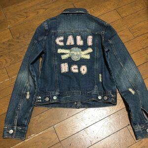 HOLLISTER／ホリスター◆デニムジャケット Gジャン ダメージ加工 スカル刺繍 M