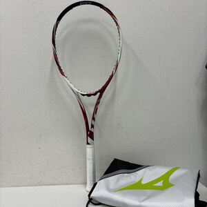 ⑳ MIZUNO ミズノ テニスラケット 軟式ラケット フレームのみ レッド 赤 F SPEED V-01 ケース付き ④