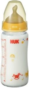 【在庫僅少品】NUK プレミアムチョイスほ乳びん(ガラス製) 240ml 天然ゴムニップル 木馬