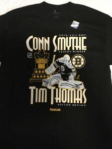 ボストン ブルーインズ 2011 コン スマイス トロフィー Tシャツ Lサイズ 未使用品 送料込み ティム トーマス Boston Bruins