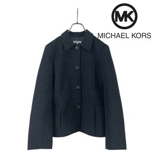 11T338☆ MICHAEL KORS マイケルコース ブラック ウール100% ショートコート ウールジャケット アウター 秋冬 防寒 サイズ6 レディースM