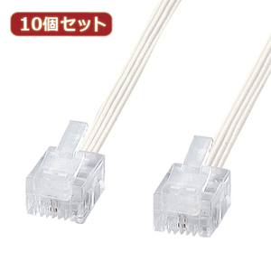 まとめ得 10個セット サンワサプライ やわらかスリムケーブル(白) TEL-S2-1N2 TEL-S2-1N2X10 x [2個] /l