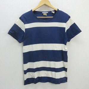 G■スコッチ＆ソーダ/SCOTCH&SODA ボーダーTシャツ/コットン【M】紺/men