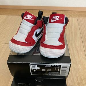 【未使用】NIKE ナイキAIR JORDAN 1 CRIB BOOTIE WHITE/BLACK-VARSITY RED シカゴカラー サイズ1c 7cm キッズ ベビー AT3745-163