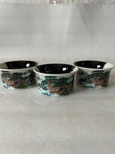 ２２０２　丸小鉢　総菜小鉢　九谷　㈱ユタカ　長期保管品　中古品　３客