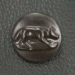 ハンティングボタン フランス ヴィンテージ french vintage フレンチワーク メタルボタン アンティーク 動物ボタン 補修 狐 23mm